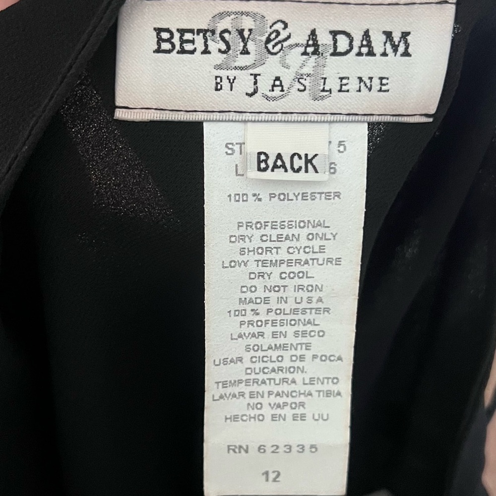 Vintage Betsy & Adam 2 Piece Set Semi-Sheer Wide Leg Flare Rhinestone Details - Picture 12 of 15